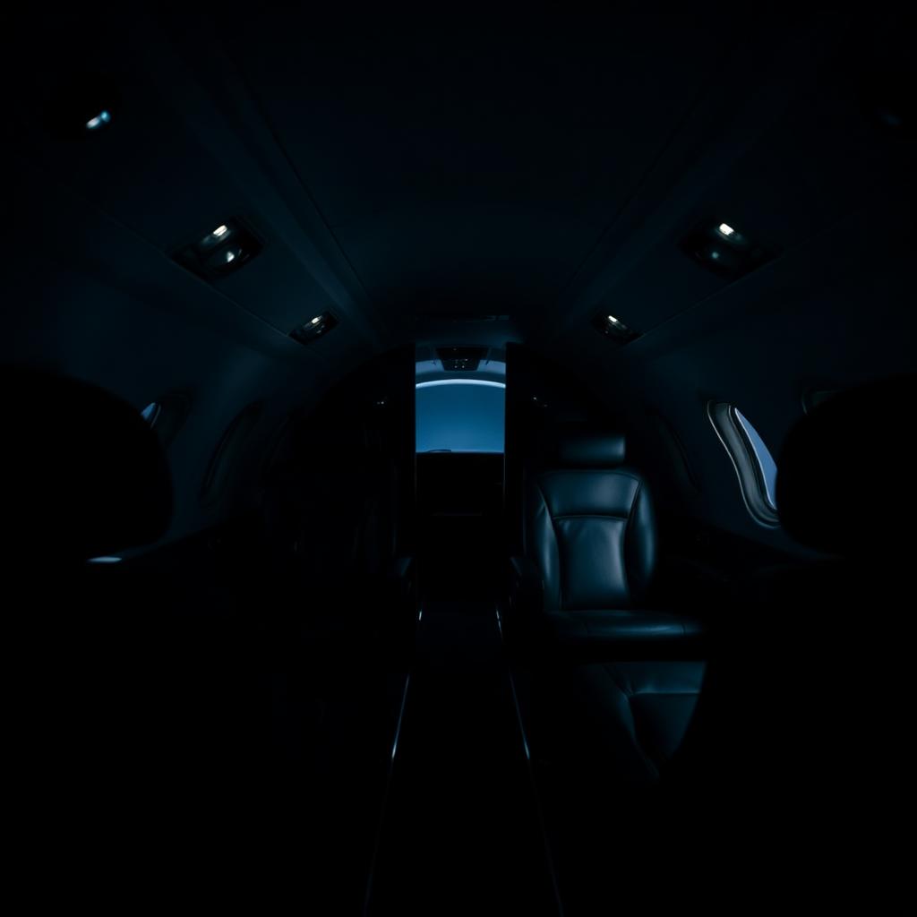 Ruhiges Privatjet-Interieur für diskrete Geschäftsreisen